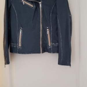 Faux Blue Leather Jacket